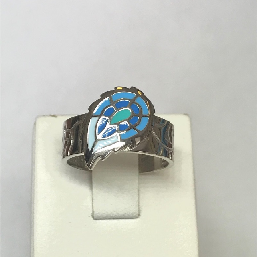 Кольцо серебряное женское 925 перо