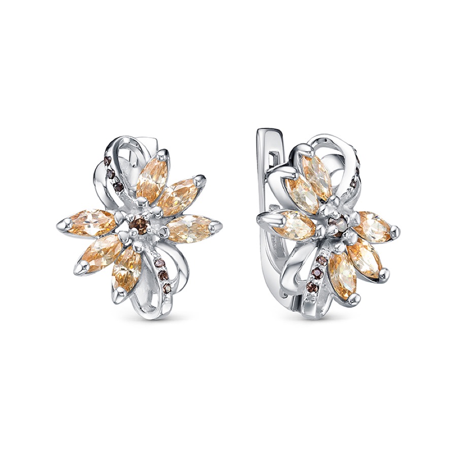 Серьги серебряные женские 925 с фианитами