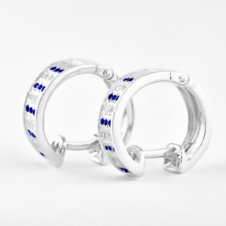 Серьги серебряные женские 925 с фианитами «Широкие»