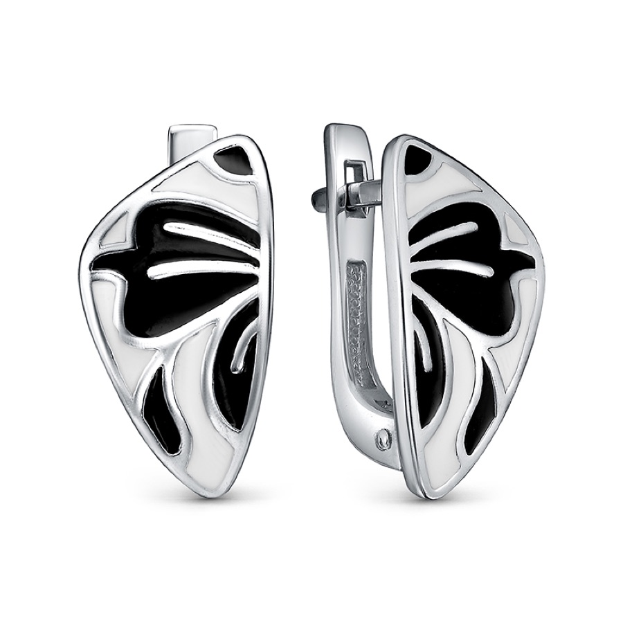 Серьги серебряные женские 925 с эмалью