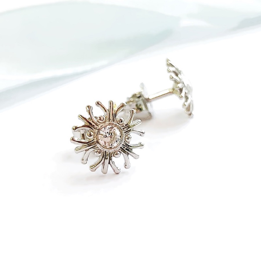 Серьги серебряные женские 925 с фианитами «Снежинки»
