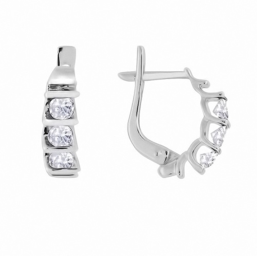 Серьги серебряные женские 925 с фианитами