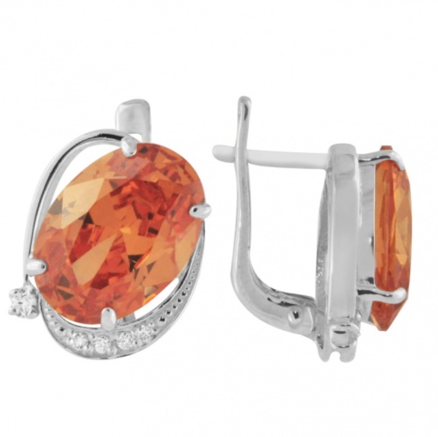 Серьги серебряные женские 925 с фианитами «Классика»