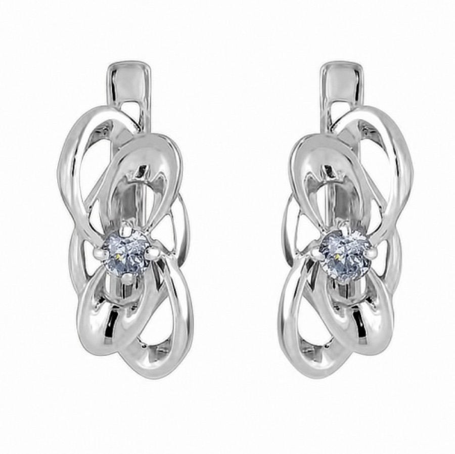 Серьги серебряные женские 925 с фианитами