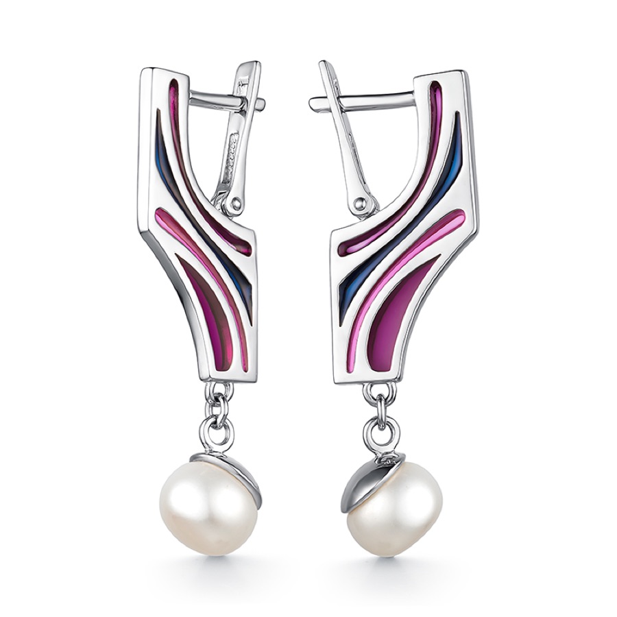 Серьги серебряные женские 925 волна