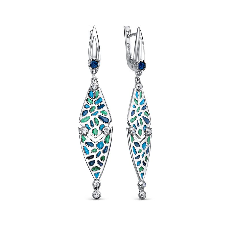 Серьги серебряные женские 925 с ажурными подвесами