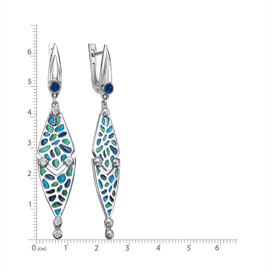 Серьги серебряные женские 925 с ажурными подвесами