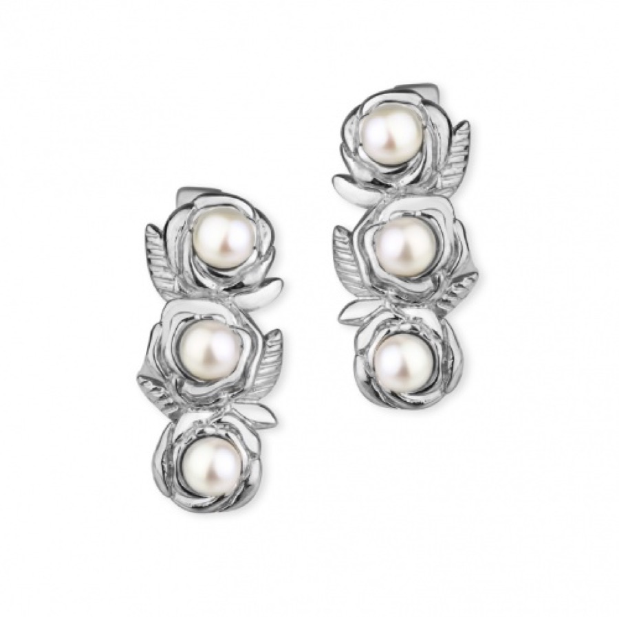 Серьги серебряные женские 925 с жемчугом