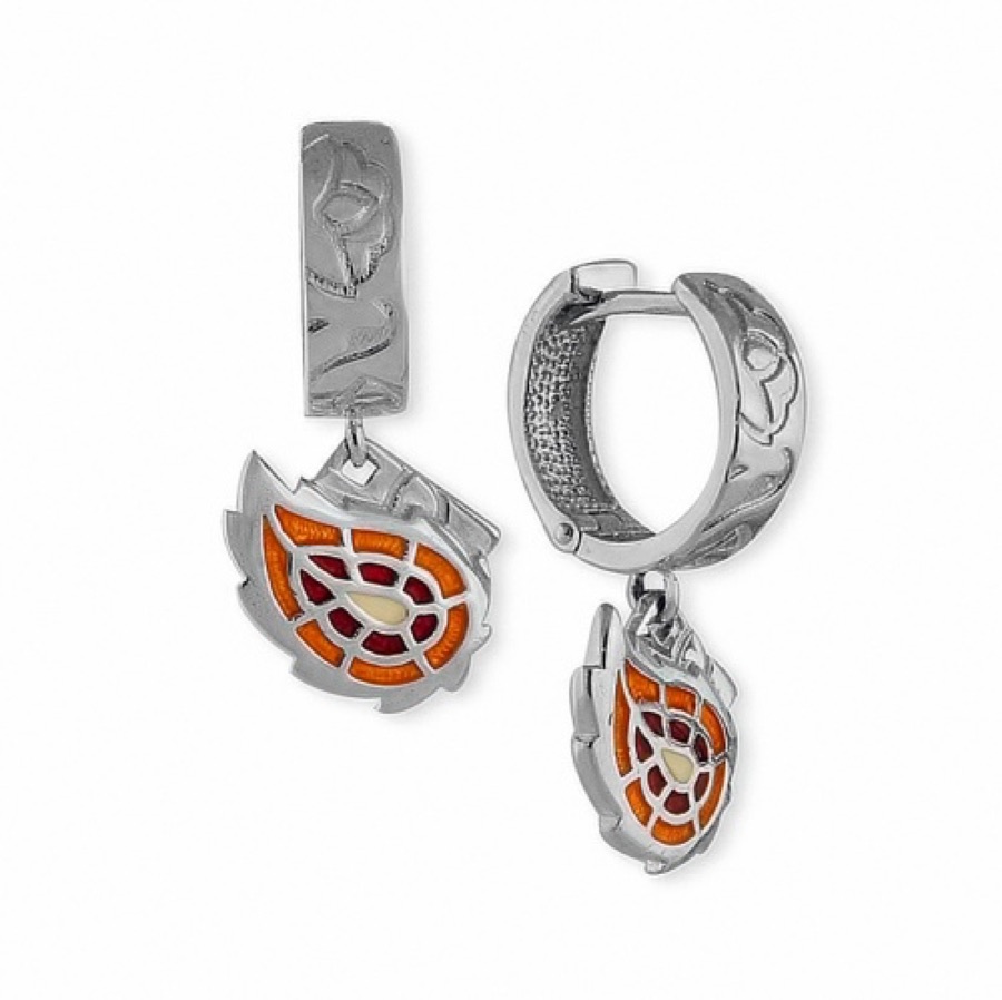 Серьги серебряные женские 925 с эмалью