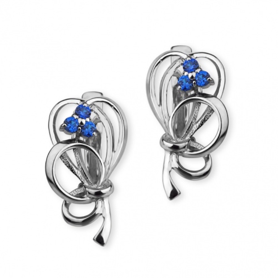 Серьги серебряные женские 925 с фианитами