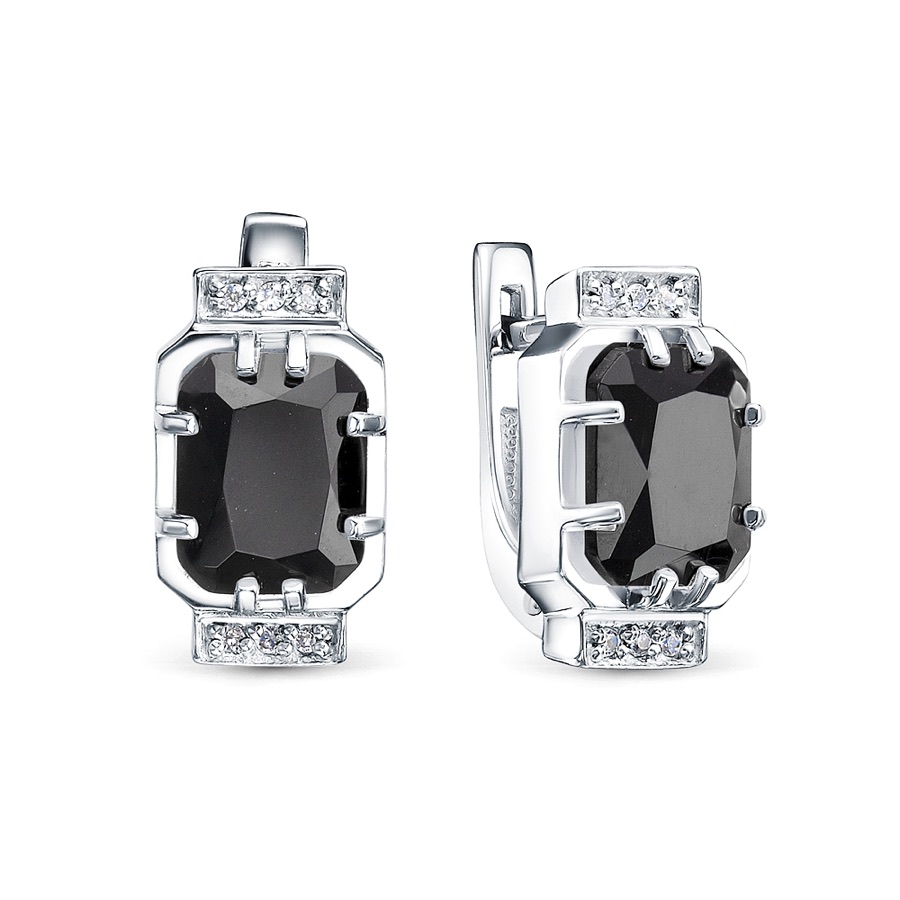 Серьги серебряные женские 925 с фианитами и кристаллами