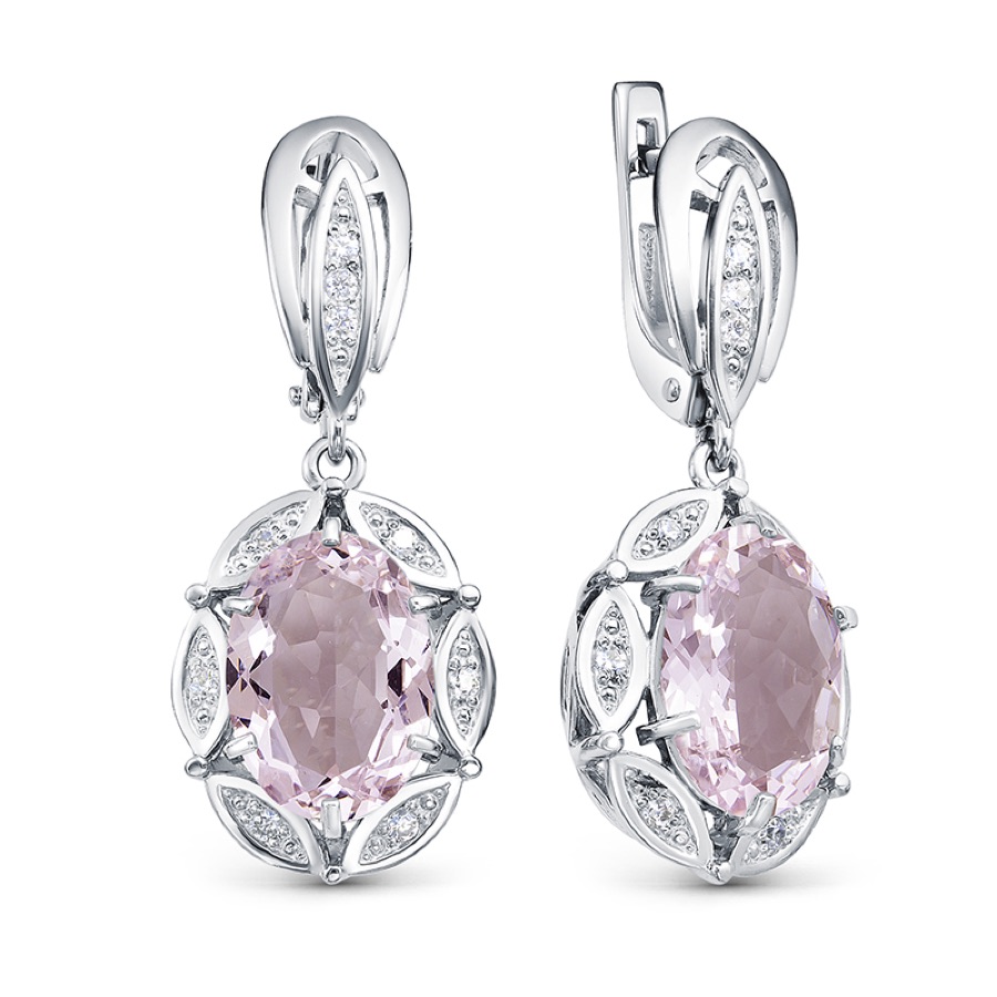 Серьги серебряные женские 925 «Классические с крупными топазами»