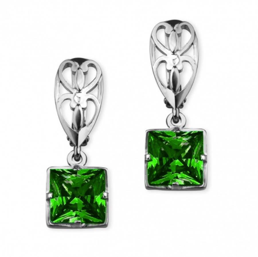 Серьги серебряные женские 925 с фианитами