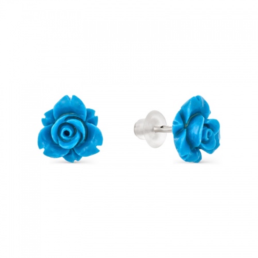 Серьги серебряные женские 925 с розочками