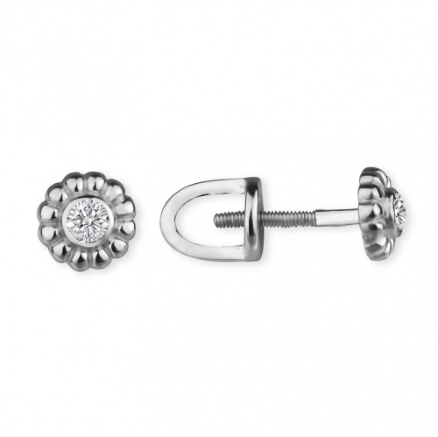Серьги серебряные женские 925 с фианитами