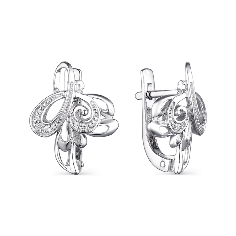Серьги серебряные женские 925 с фианитами