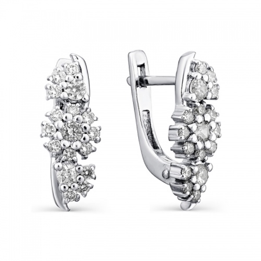 Серьги серебряные женские 925 с фианитами