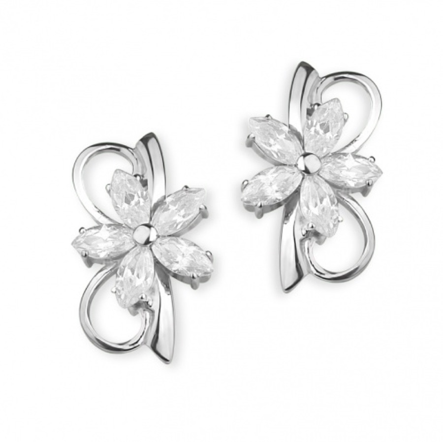 Серьги серебряные женские 925 с фианитами