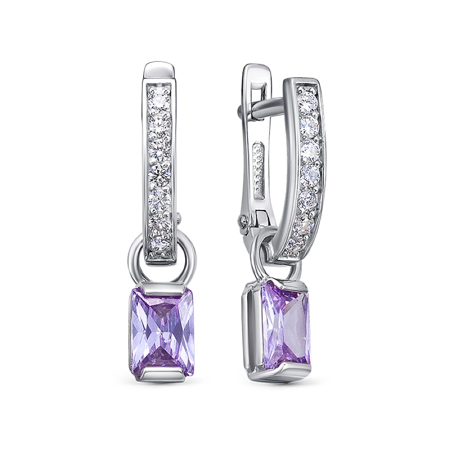 Серьги серебряные женские 925 с фианитами