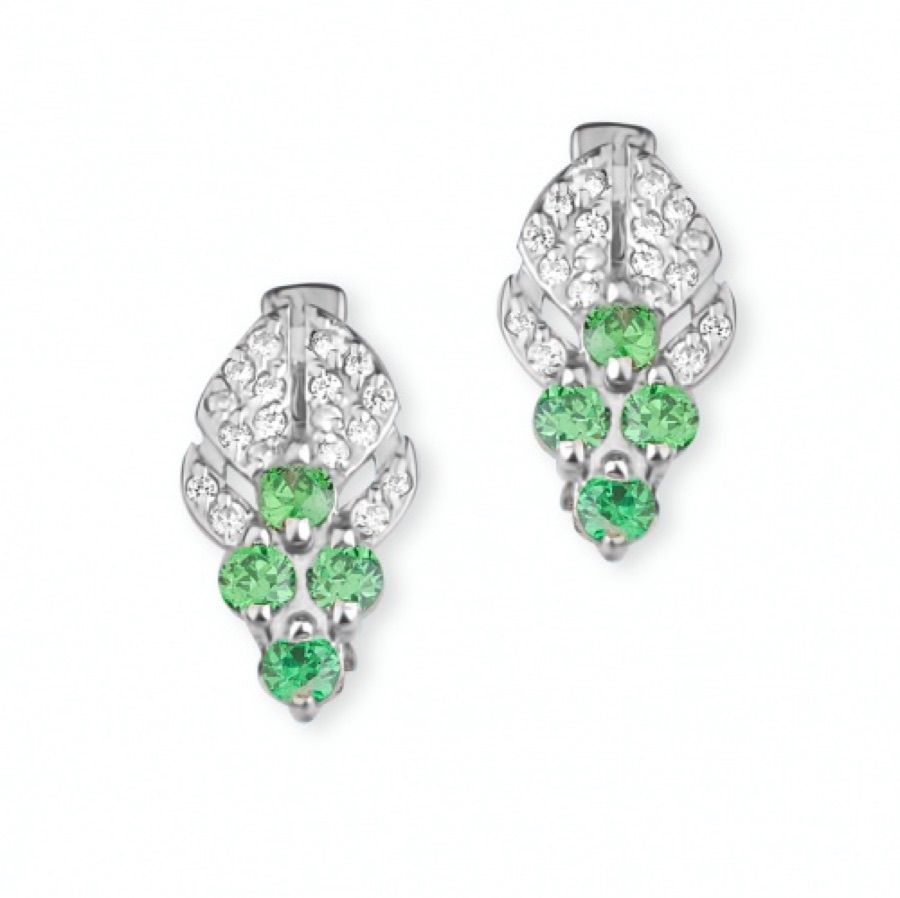 Серьги серебряные женские 925 с фианитами