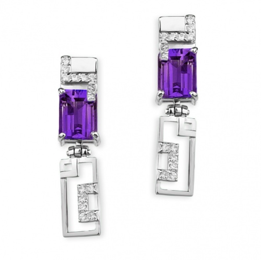 Серьги серебряные женские 925 с фианитами