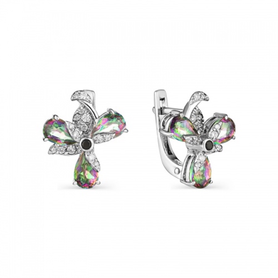 Серьги серебряные женские 925 с фианитами