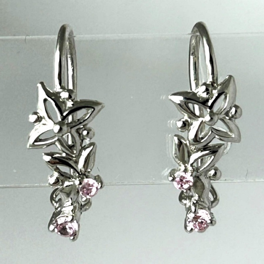 Серьги серебряные женские 925 с фианитами