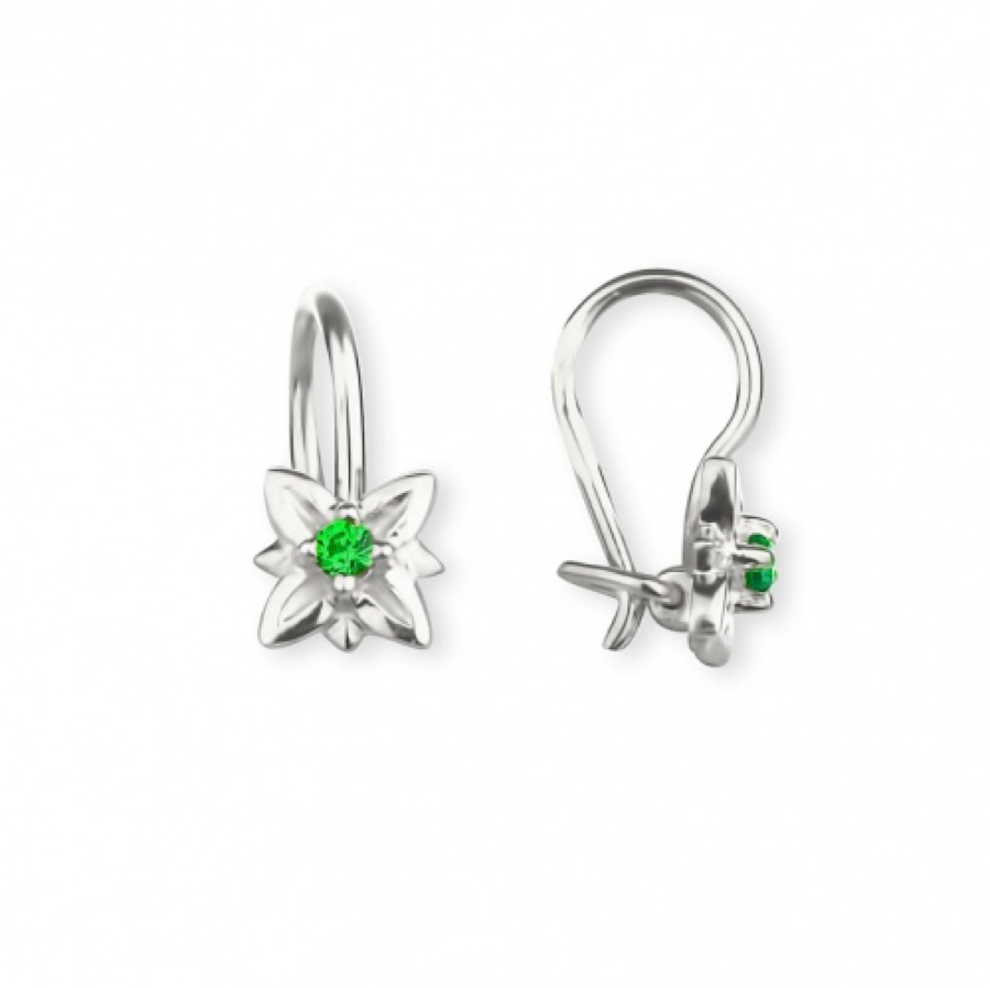 Серьги серебряные детские 925 с фианитами