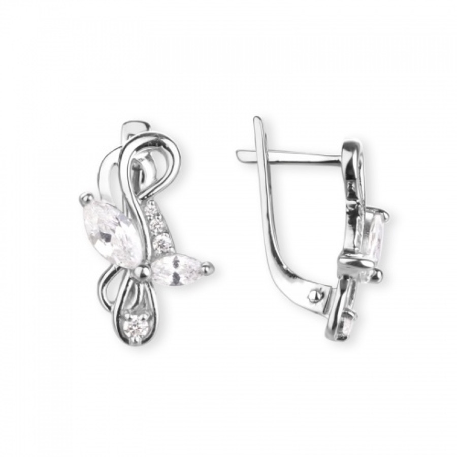 Серьги серебряные женские 925 с фианитами