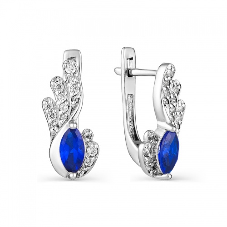 Серьги серебряные женские 925 с фианитами
