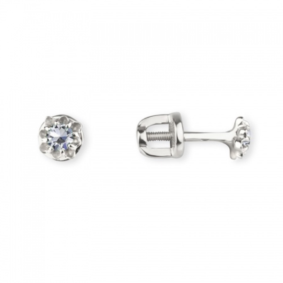 Серьги серебряные женские 925 с фианитами