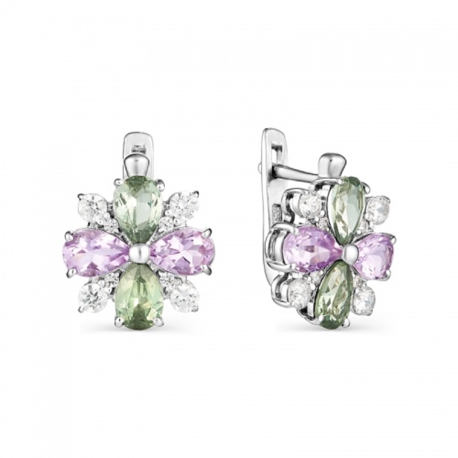 Серьги серебряные женские 925 с фианитами