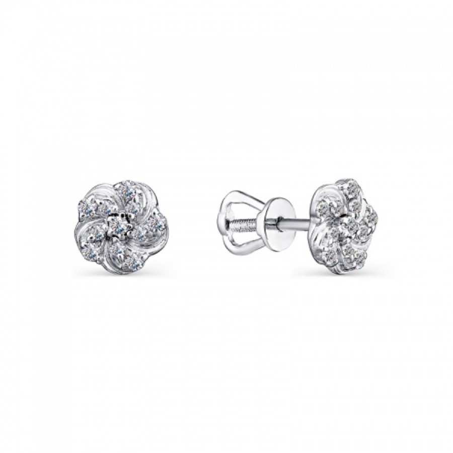 Серьги серебряные женские 925 с фианитами