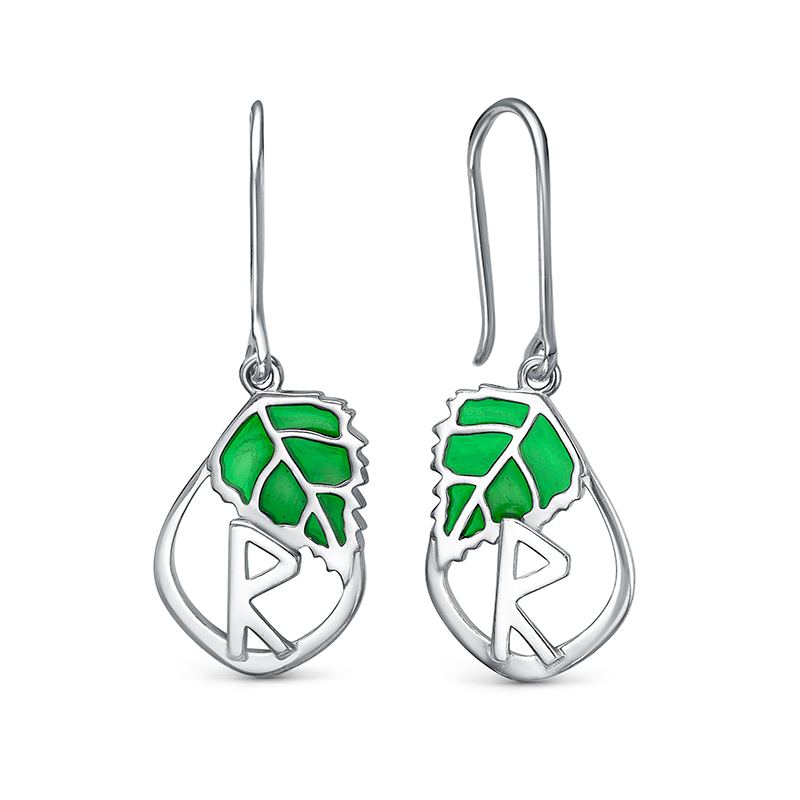 Серьги серебряные женские 925 «Руна Радуга»