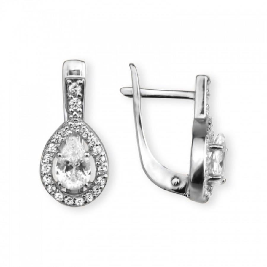 Серьги серебряные женские 925 с фианитами
