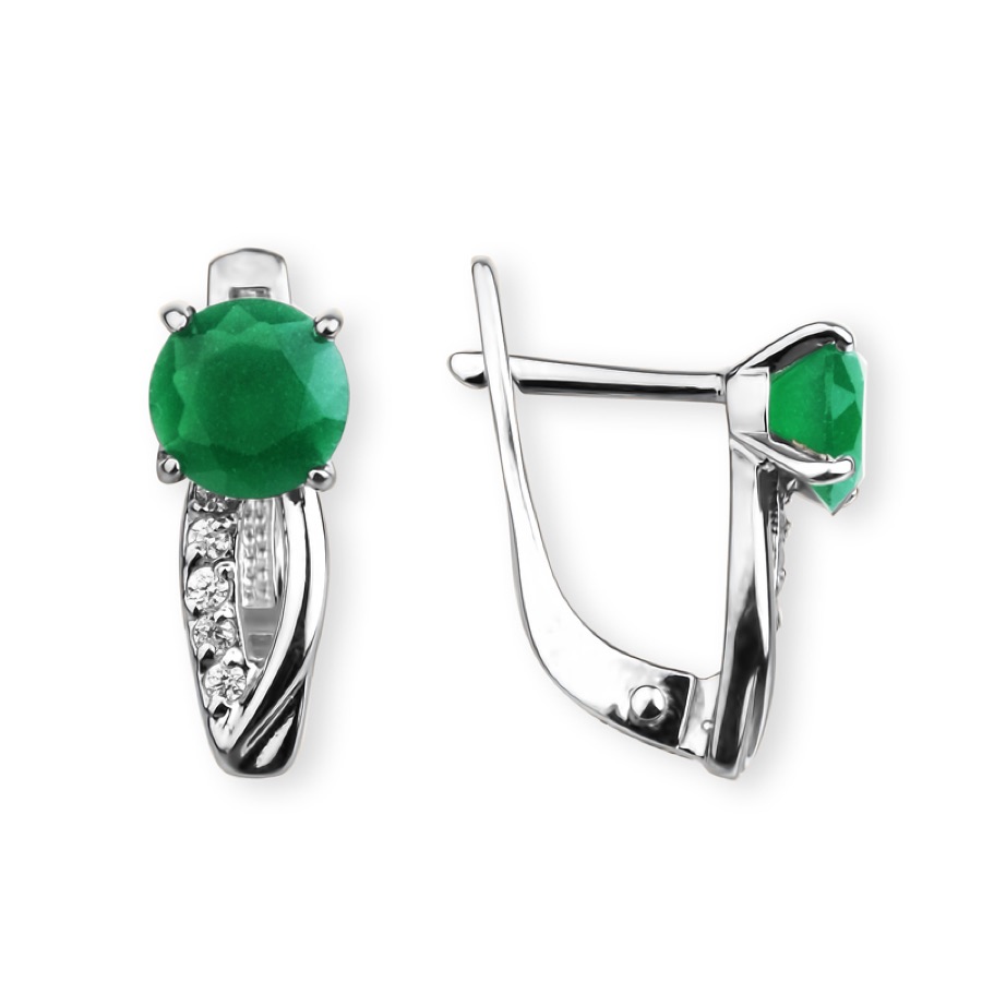 Серьги серебряные женские 925 с фианитами