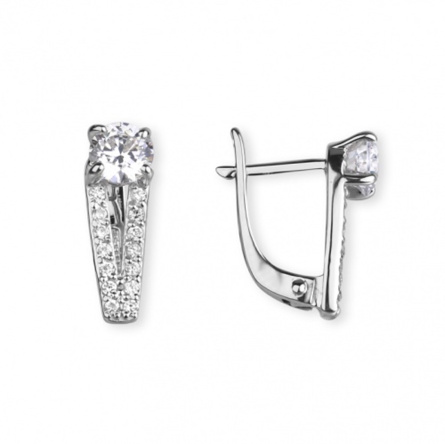 Серьги серебряные женские 925 с фианитами