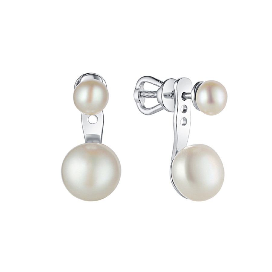 Серьги серебряные женские 925 с жемчугом