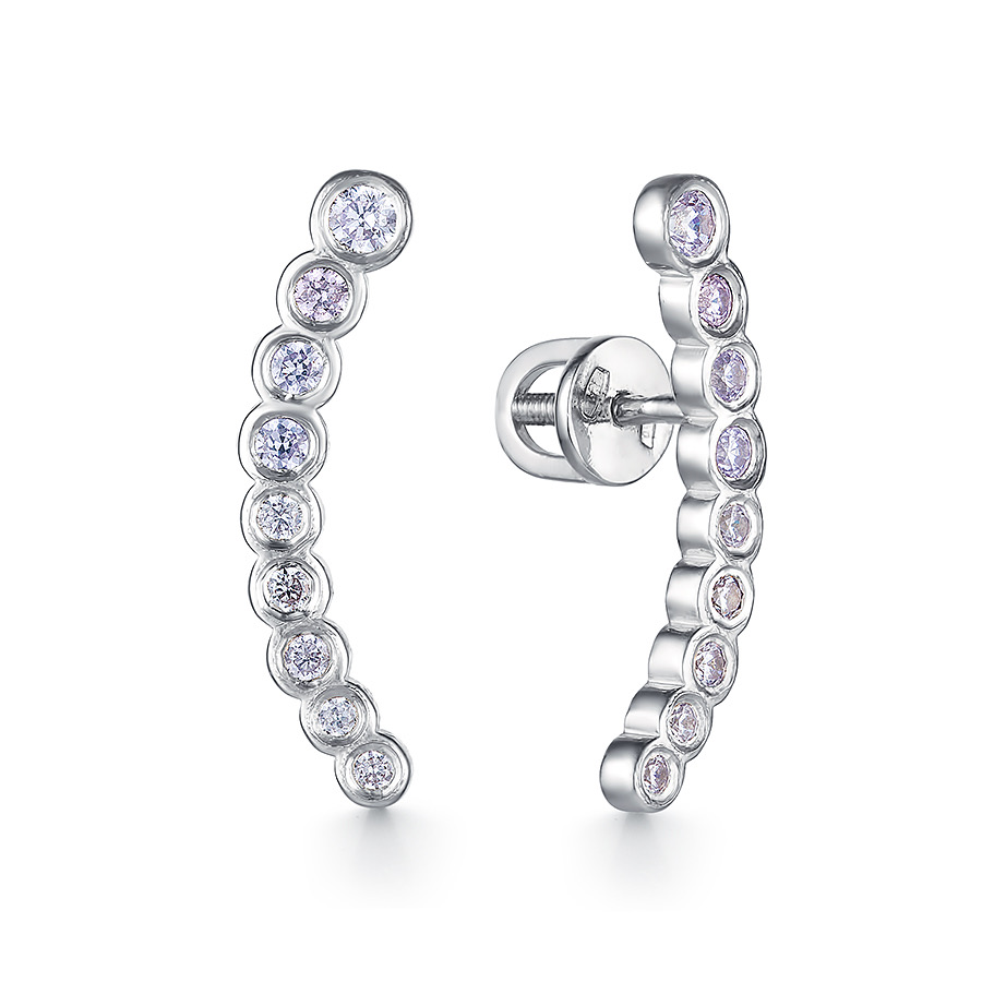 Серьги серебряные женские 925 с фианитами
