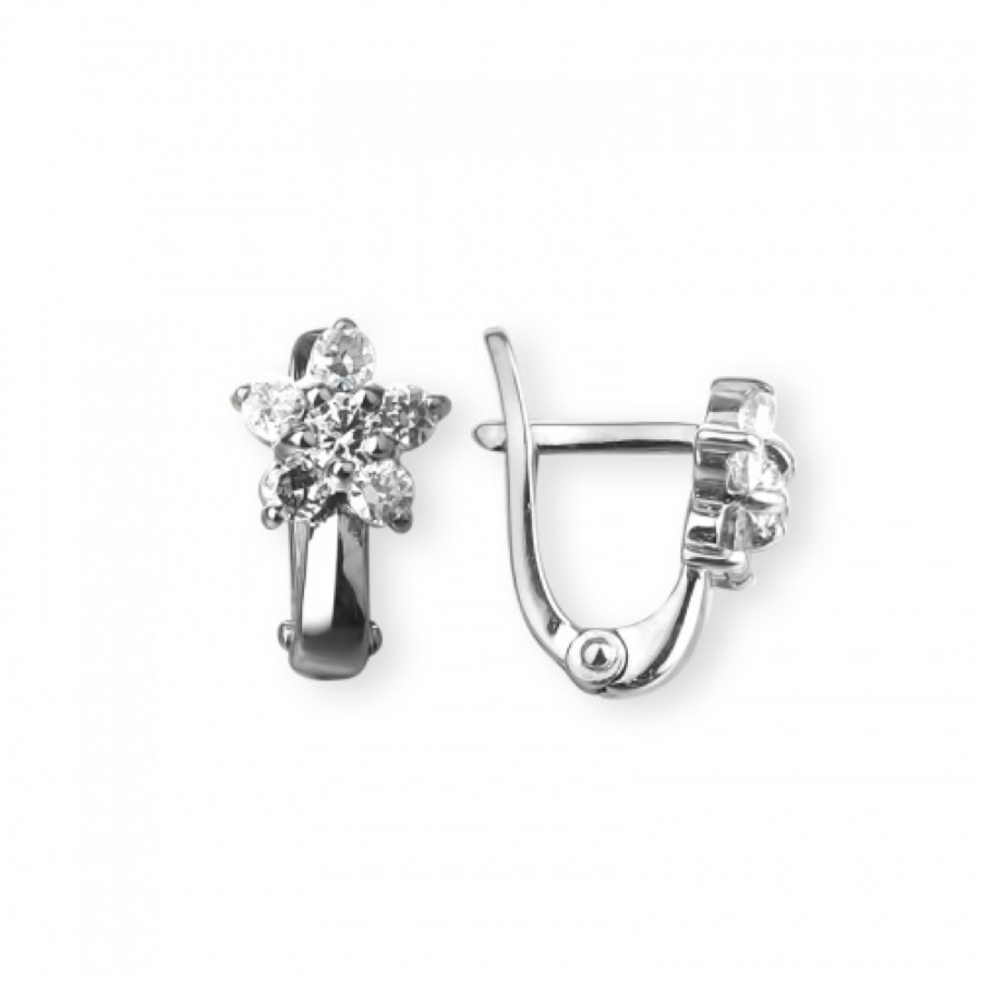 Серьги серебряные детские 925 с фианитами