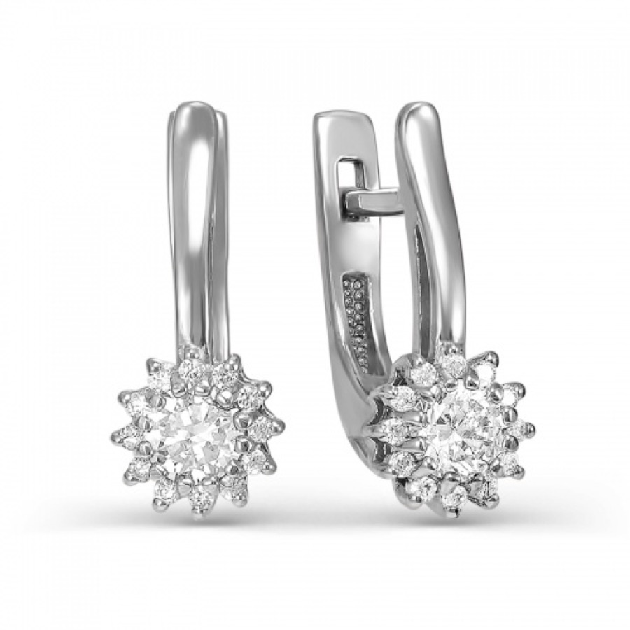 Серьги серебряные женские 925 с фианитами