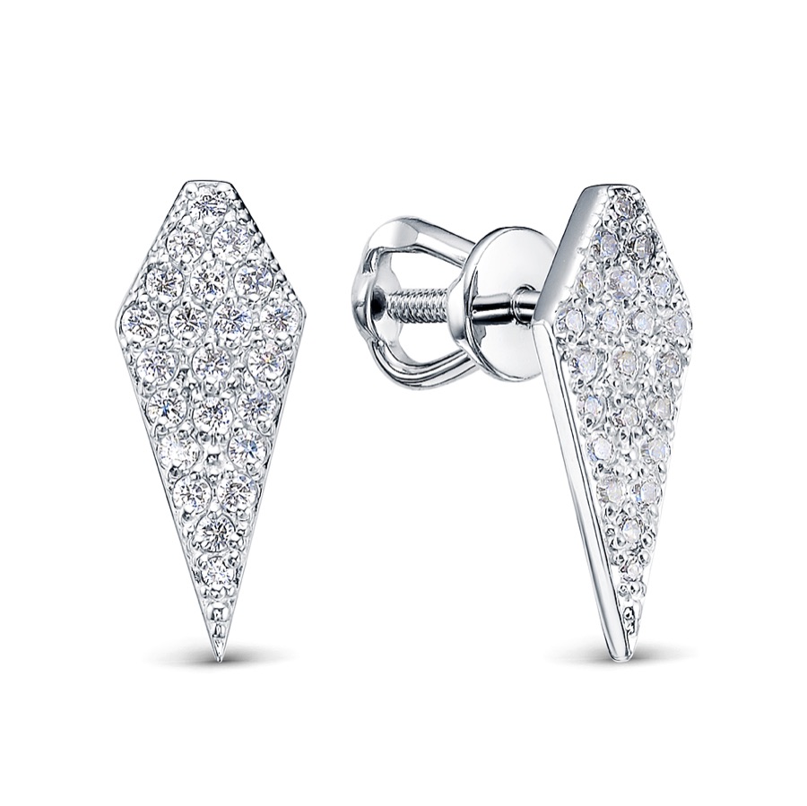 Серьги серебряные женские 925 с фианитами