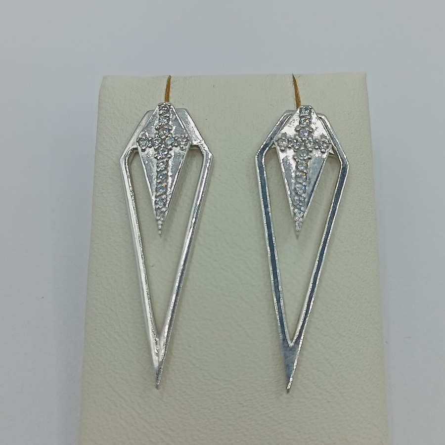 Серьги серебряные женские 925 с фианитами