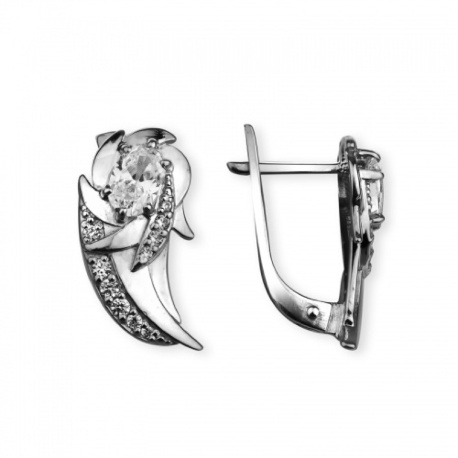 Серьги серебряные женские 925 с фианитами