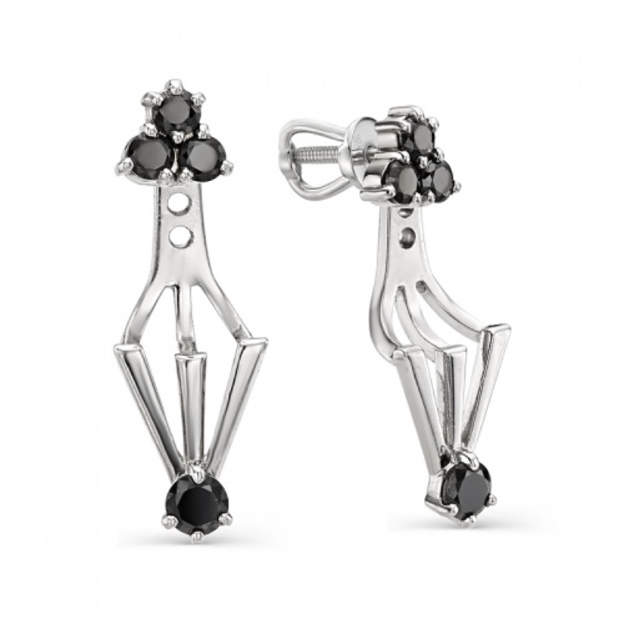 Серьги серебряные женские 925 с фианитами