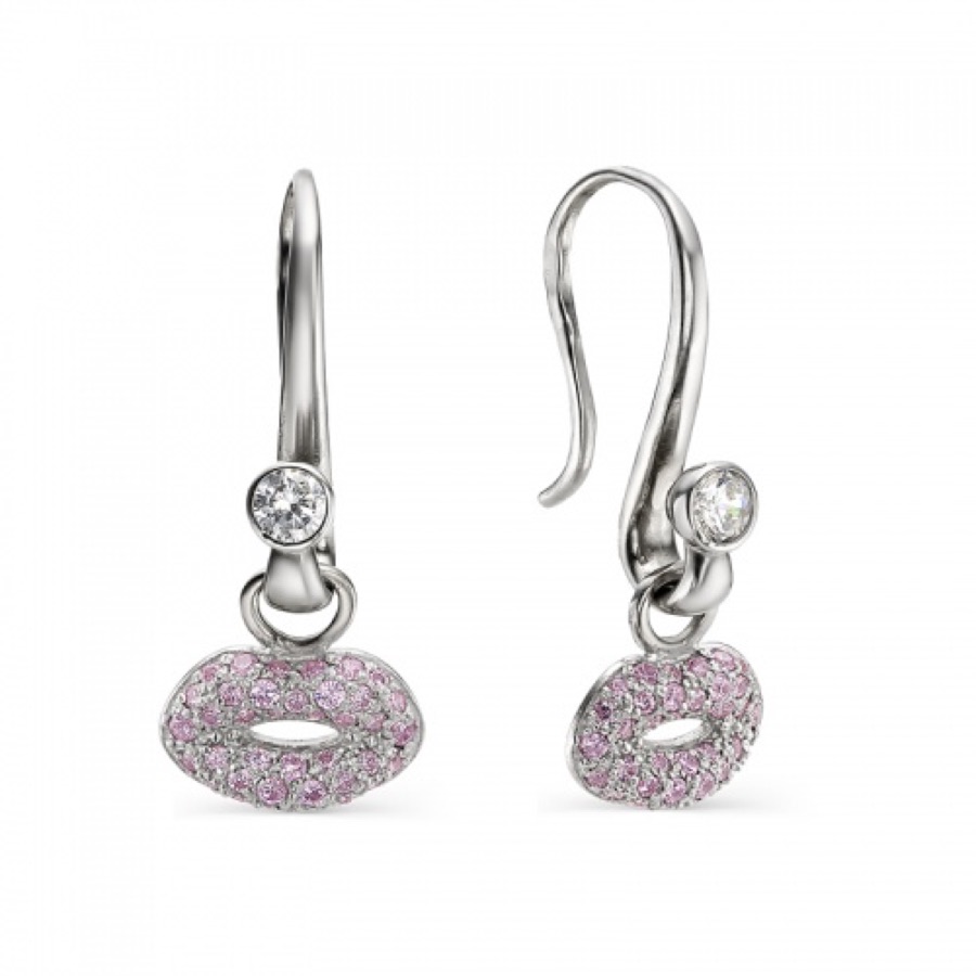 Серьги серебряные женские 925 с фианитами