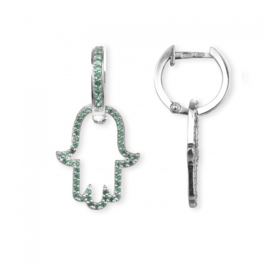 Серьги серебряные женские 925 с фианитами
