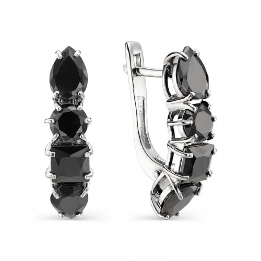 Серьги серебряные женские 925 с фианитами