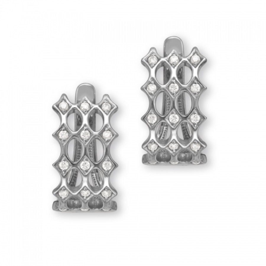 Серьги серебряные женские 925 с фианитами