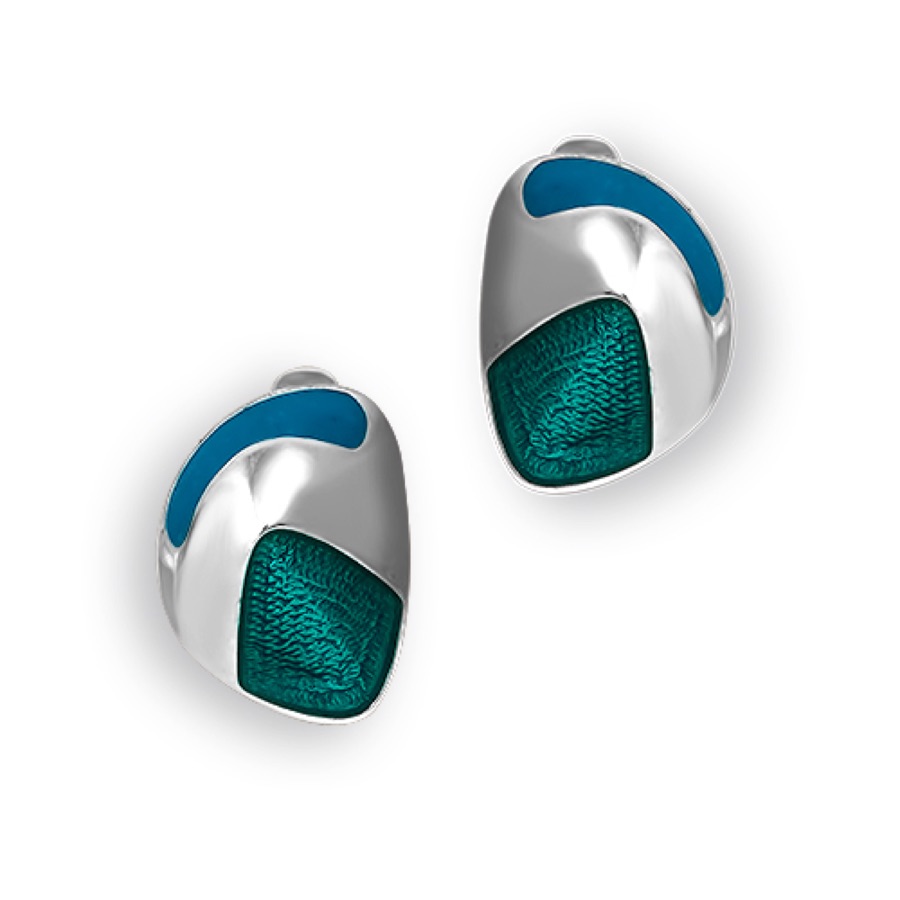 Серьги серебряные женские 925 с эмалью